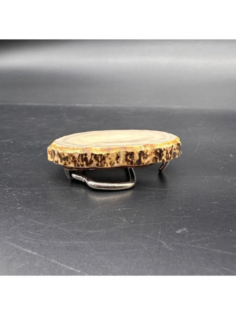 Vintage Deer Antler Belt Buckle Handmade Scrimshaw Horn Dillon Schroeder MN
